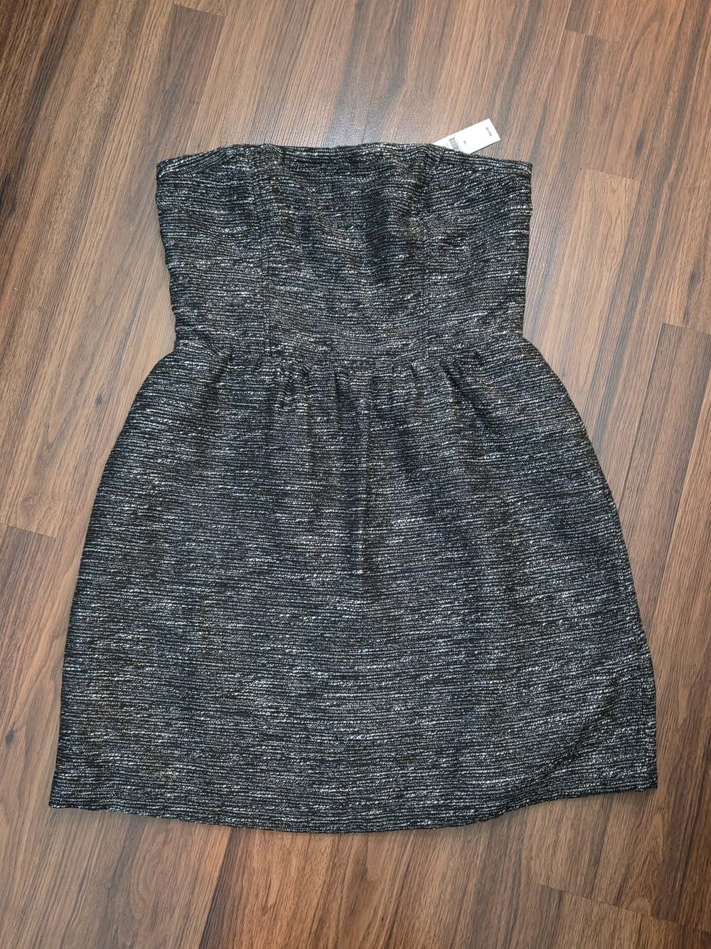 GAP Strapless Metallic Charcoal Party Dress